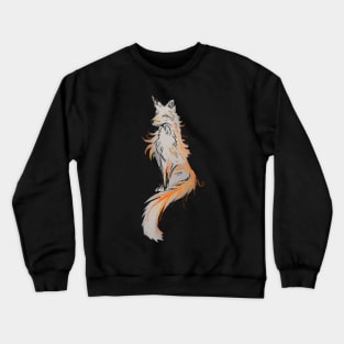 Fox - oil painting black Crewneck Sweatshirt